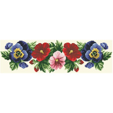 ПС351кМнннн Пояс жіночий, атлас-коттон, бежевий. Барвиста вишиванка. Заготовка для вишивки бісером