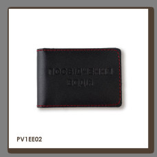 PV1EE02 Babylon Обкладинка для водійського посвідчення стандарт 10x7,5 см чорна, чисте тиснення, червона нитка, шкіра