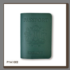 PYA10EE Babylon Обкладинка для паспорта Passport з великим Гербом 10x14 см зелена, чисте тиснення, шкіра