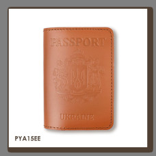 PYA15EE Babylon Обкладинка для паспорта Passport з великим Гербом 10x14 см теракотова, чисте тиснення, шкіра