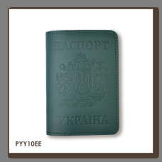PYY10EE Babylon Обкладинка для паспорта Україна з великим Гербом 10x14 см зелена, чисте тиснення, шкіра