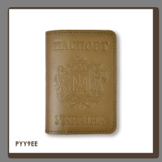 PYY9EE Babylon Обкладинка для паспорта Україна з великим Гербом 10x14 см хакі, чисте тиснення, шкіра