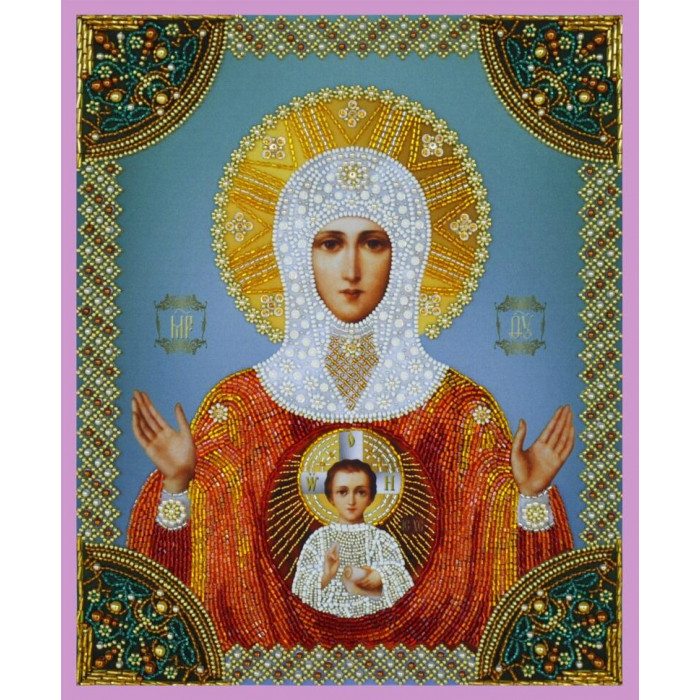 Р-272 Ікона Божої Матері Знамення. Картини бісером. Набір для вишивання бісером