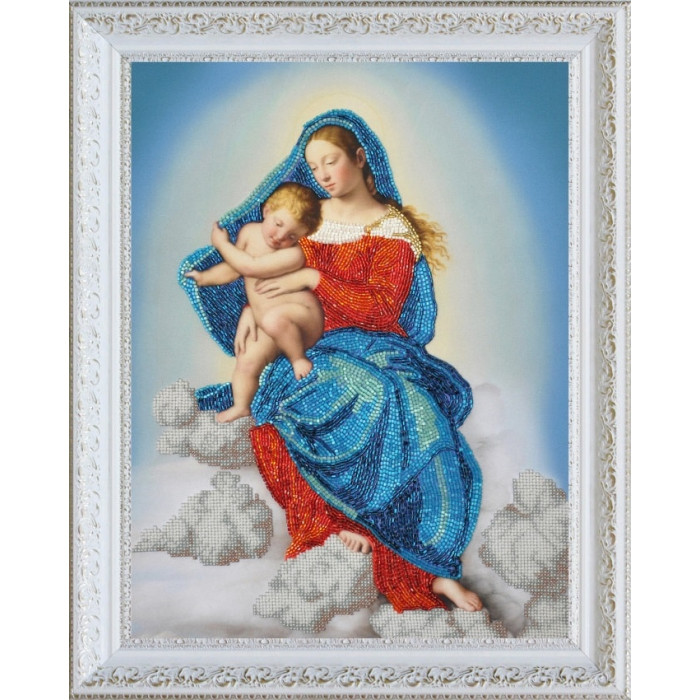 Р-347 Діва Марія з немовлям. Картини бісером. Набір для вишивки бісером