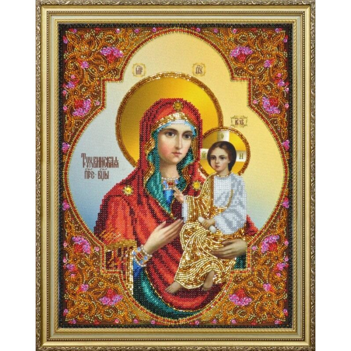 Р-377 Тихвинская ікона Божої Матері. Картини бісером. Набір для вишивки бісером