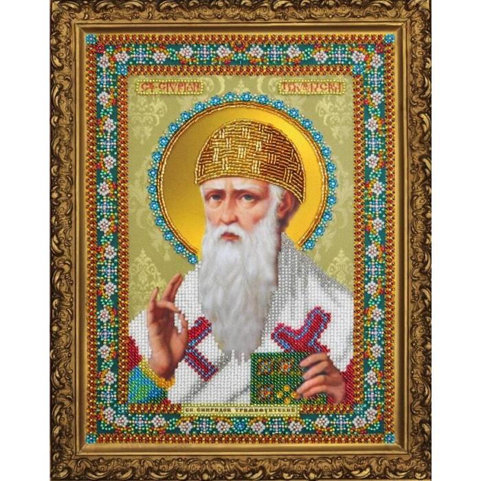Р-380 Ікона Святителя Спиридона Триміфунтського. Картини бісером. Набір для вишивки бісером