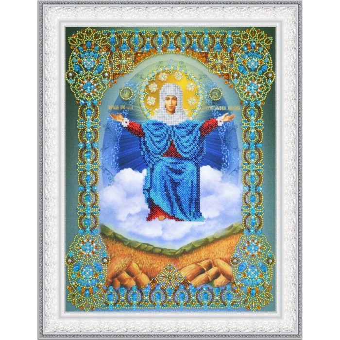 Р-405 Ікона Божої Матері Спорительниця хлібів. Картини бісером. Набір для вишивки бісером