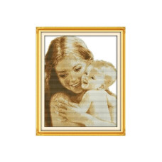 R045-3JS Любов матері та сина, 42х51 см. Joy Sunday. Набір для вишивки хрестиком на канві з нанесеним малюнком