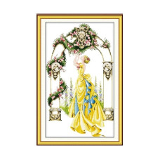 R051JS Арка троянд, 44x65 см. Joy Sunday. Набір для вишивки хрестиком на канві з нанесеним малюнком