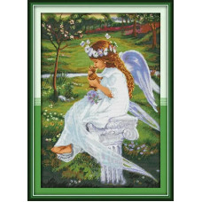 R268-1JS Joy Sunday Набір для вишивки друкованим хрестиком - Прекрасний ангел 1 (схема на канві)