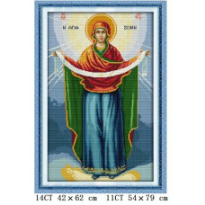 R291-3JS Покрова Пресвятої Богородиці, 42x62 см. Joy Sunday. Набір для вишивки хрестиком на канві з нанесеним малюнком