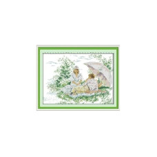 R432JS Пікнік, 46x35 см. Joy Sunday. Набір для вишивки хрестиком на канві з нанесеним малюнком