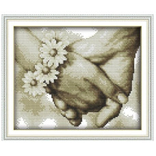 R891JS Тримаючись за руки, 27x21 см. Joy Sunday. Набір для вишивки хрестиком на канві з нанесеним малюнком