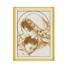 RA467JS Мадонна з немовлям, 35х46 см. Joy Sunday. Набір для вишивки хрестиком на канві з нанесеним малюнком
