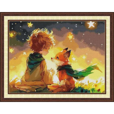 RA677JS Joy Sunday Набір для вишивки друкованим хрестиком - Хлопчик і лис 55х43 см, Aida 14 ct (схема на канві)