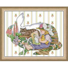 RA747JS Joy Sunday Набір для вишивки друкованим хрестиком - Казка про кролика 48x38 см, Aida 14 ct (схема на канві) RA747JS Joy Sunday Набір для вишивки друкованим хрестиком - Казка про кролика 48x38 см, Aida 14 ct (схема на канві)