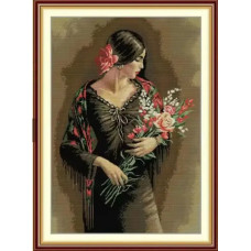 RA764JS Joy Sunday Набір для вишивки друкованим хрестиком - Гарна жінка з квітами 44x61 см, Aida 14 ct (схема на канві) RA764JS Joy Sunday Набір для вишивки друкованим хрестиком - Гарна жінка з квітами 44x61 см, Aida 14 ct (схема на канві)