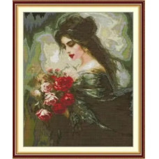RA765JS Joy Sunday Набір для вишивки друкованим хрестиком - Гарна жінка з квітами 41x48 см, Aida 14 ct (схема на канві) RA765JS Joy Sunday Набір для вишивки друкованим хрестиком - Гарна жінка з квітами 41x48 см, Aida 14 ct (схема на канві)