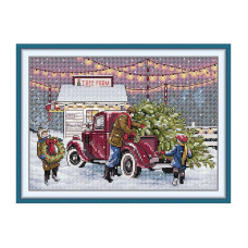 RA787JS Joy Sunday Набір для вишивки друкованим хрестиком - Святвечір 30х21 см, Aida 14 ct (схема на канві)