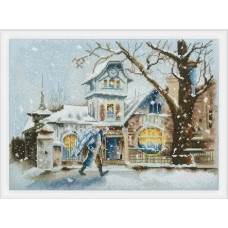 RA792JS Joy Sunday Набір для вишивки друкованим хрестиком - Зимовий ангел 44х35 см, Aida 14 ct (схема на канві)