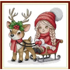 RA797JS Joy Sunday Набір для вишивки друкованим хрестиком - Сніжки 59х49 см, Aida 14 ct (схема на канві)