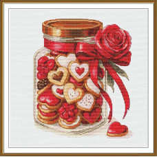 РЕ2002 Нова Слобода Набір для вишивки рахунковим хрестиком - Солодка любов 26x26 см, Aida 16 ct