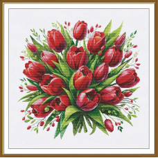 РЕ2004 Нова Слобода Набір для вишивки рахунковим хрестиком - Букетик Кохання 42x42 см, Aida 16 ct