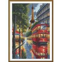 РЕ3622 Нова Слобода Набір для вишивки хрестиком - Паризький трамвайчик 28х42 см, Aida 16