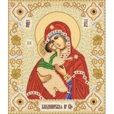 РИК-3-046 Володимирська ікона Божої Матері. Марічка. Схема на тканині для вишивання бісером