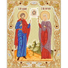 РИК-3-087 Святі мученики Адріан і Наталія. Марічка. Схема на тканині для вишивання бісером