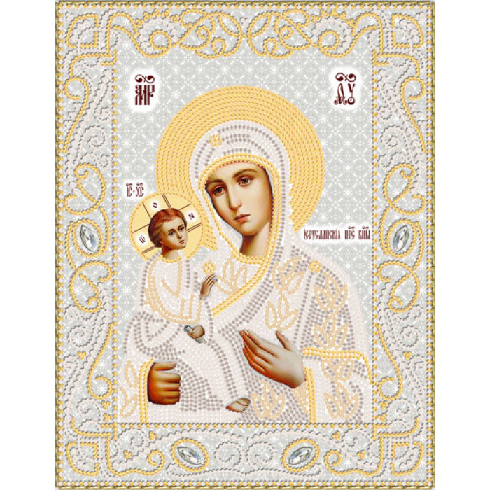 РИК-4073 Єрусалимська ікона Божої Матері (срібло). Марічка. Схема на тканині для вишивання бісером