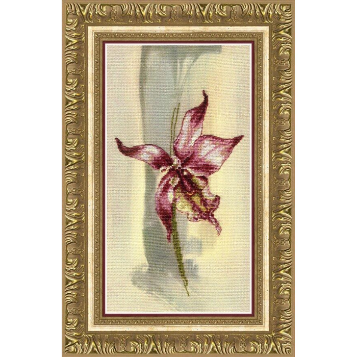 РК-111 Лілова орхідея. 14.5x27 см. Чарівна Мить. Набір для вишивки хрестиком на Aida 16