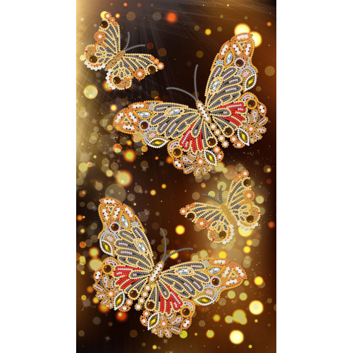 РКК-079 Золотисті метелики. Марічка. Схема на тканини для вишивки бісером