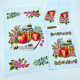 РКМ_060 Рушник на кошик з яблуками, медом, квітами та бджолами, 22х30 см, малий. Virena. Схема для вишивання бісером