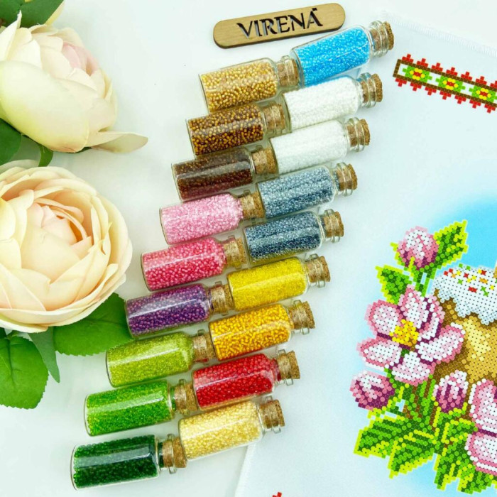 РКМ_068 Virena Заготовка для вишивки бісером - Великодній рушник на кошик дитячий 22x30 см (габардин)