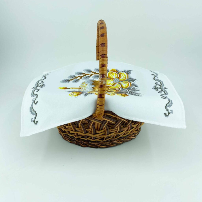 РКМ_069 Virena Заготовка для вишивки бісером - Великодній рушник на кошик дитячий 22x30 см (габардин)