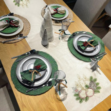 РКВ-03дп Кольорова Заготовка для вишивки нитками - Ранер 45х150 см (схема на домотканому полотні Еліт, колір білий)