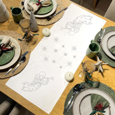 РКВ-05дп Кольорова Заготовка для вишивки нитками - Ранер 34х90 см (схема на домотканому полотні Еліт, колір білий)