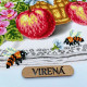 РКВ_087 Рушник на кошик з яблуками, медом, квітами та бджолами, 33 х 51 см, великий. Virena. Схема для вишивання бісером
