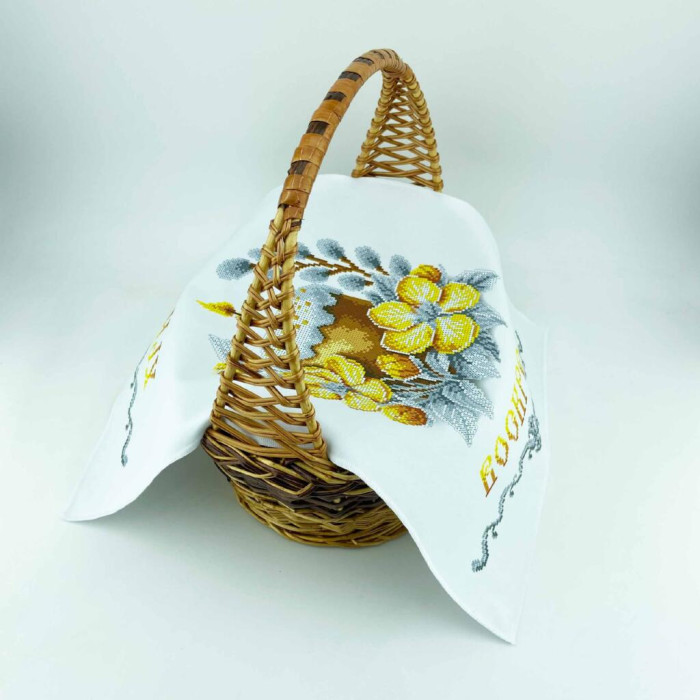 РКВ_096 Virena Заготовка для вишивки бісером - Великодній рушник на кошик 33x51 см (габардин)