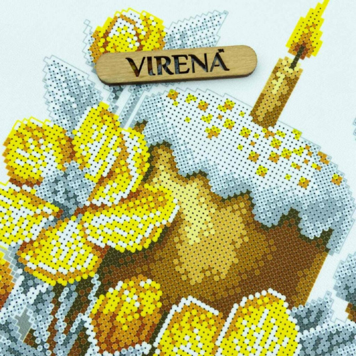 РКВ_096 Virena Заготовка для вишивки бісером - Великодній рушник на кошик 33x51 см (габардин)