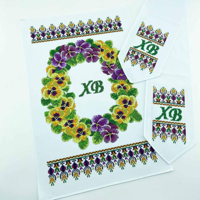 ТБ РКВ_097 Virena Набір для вишивки бісером - Великодній рушник на кошик 22x30 см (габардин)