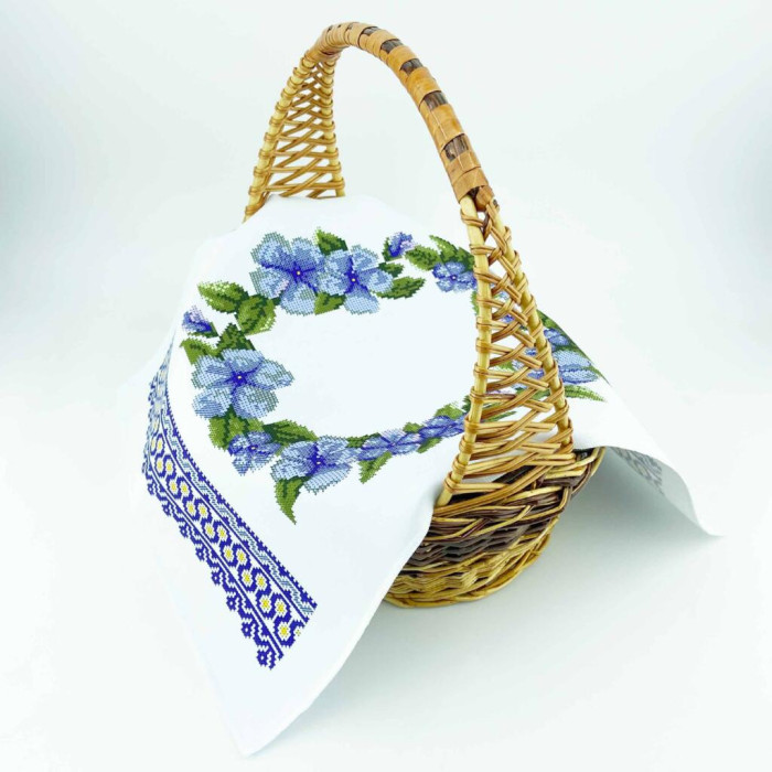 ТБ РКВ_098 Virena Набір для вишивки бісером - Великодній рушник на кошик 22x30 см (габардин)