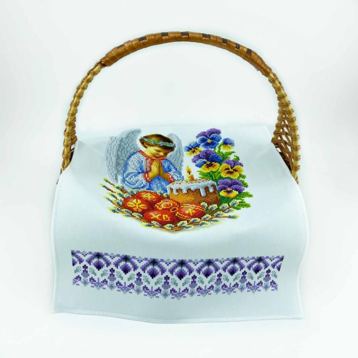 РКВ_099 Virena Заготовка для вишивки бісером - Великодній рушник на кошик 33x51 см (габардин)