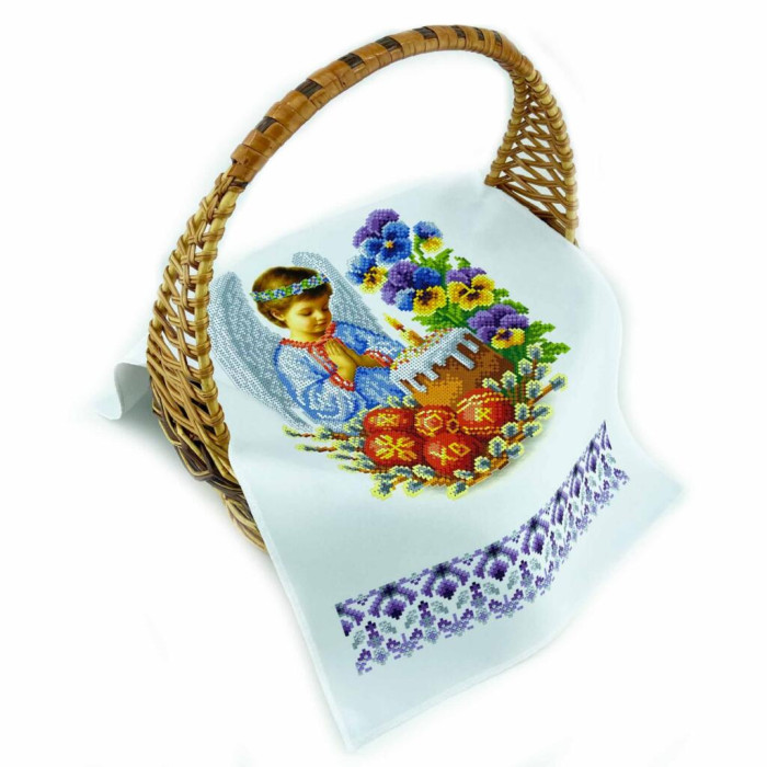 РКВ_099 Virena Заготовка для вишивки бісером - Великодній рушник на кошик 33x51 см (габардин)