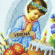 РКВ_099 Virena Заготовка для вишивки бісером - Великодній рушник на кошик 33x51 см (габардин)