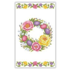 ТБ РКВ_100 Virena Набір для вишивки бісером - Великодній рушник на кошик 22x30 см (габардин)