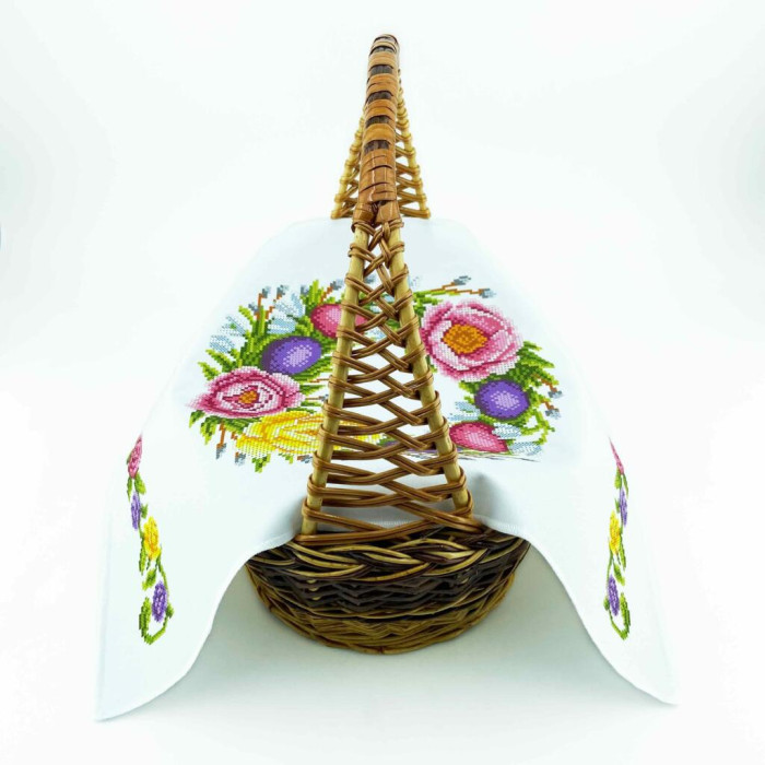 ТБ РКВ_100 Virena Набір для вишивки бісером - Великодній рушник на кошик 22x30 см (габардин)