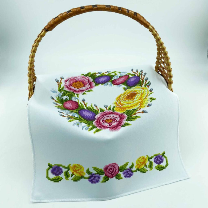 ТБ РКВ_100 Virena Набір для вишивки бісером - Великодній рушник на кошик 22x30 см (габардин)