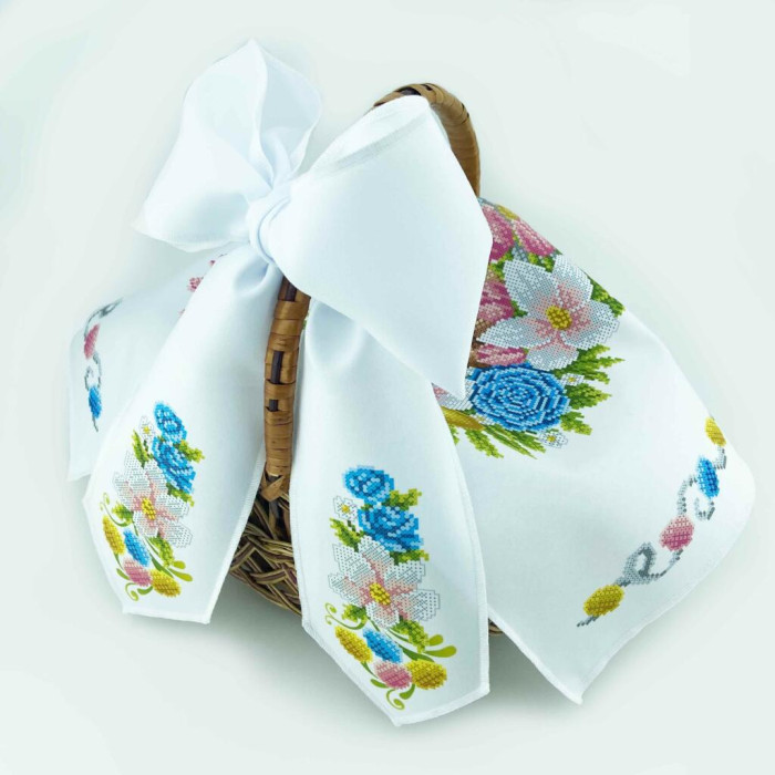 ТБ РКВ_101 Virena Набір для вишивки бісером - Великодній рушник на кошик 22x30 см (габардин)
